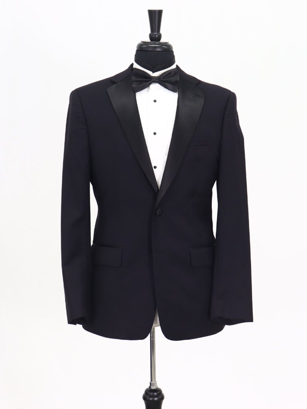 Calvin Klein 40R Black Blazer Sport Coat Tuxedo Jacket 2-Button Solid Y944 - Picture 1 of 11